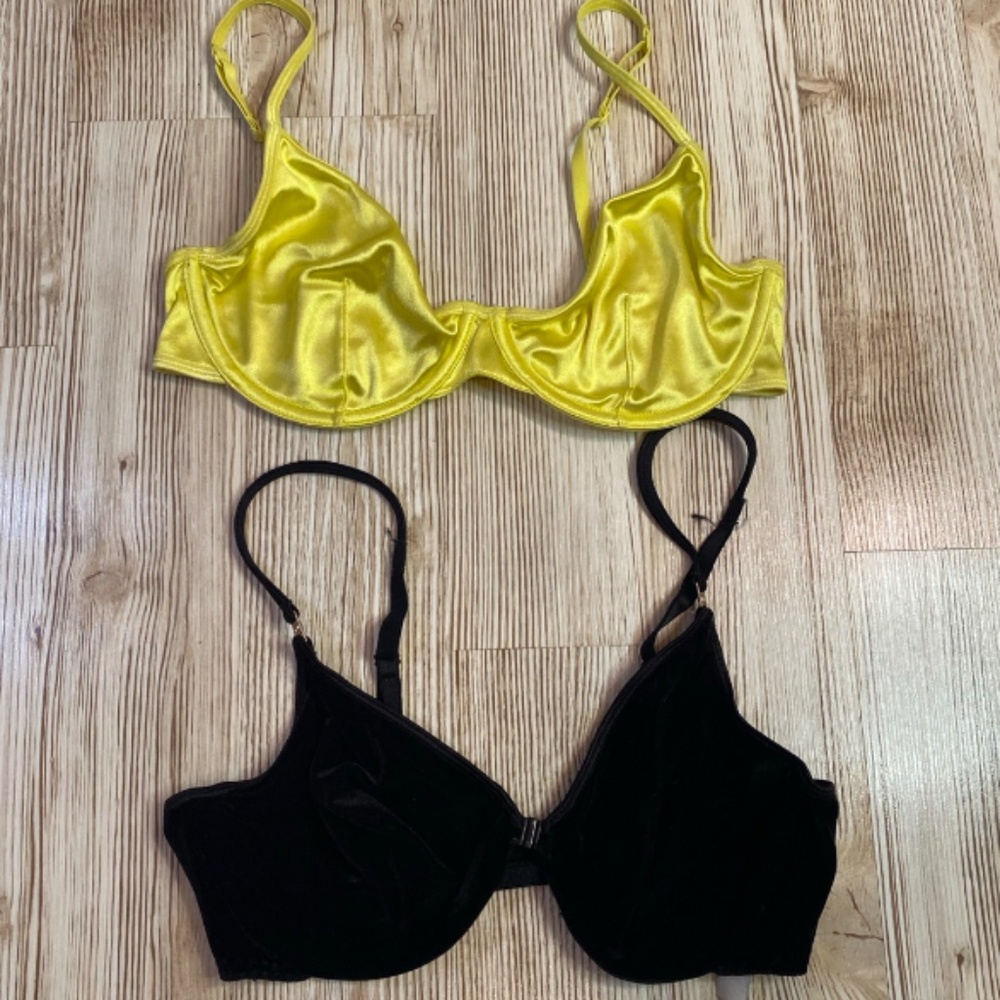 Bra Bundle, two velvet vintage bras size small/ medium